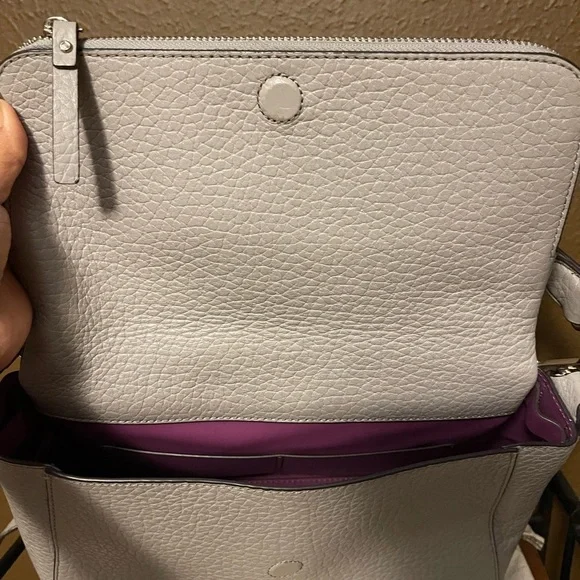 Kate Spade Pebbled Leather Shoulder Bag in Light Gray - Picture 4 of 8